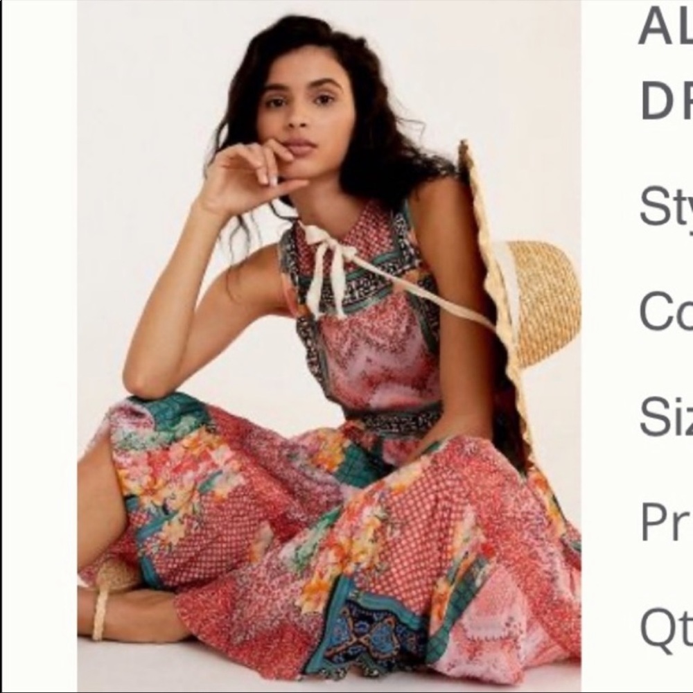 Anthropology dress Alessandra maxi 8p